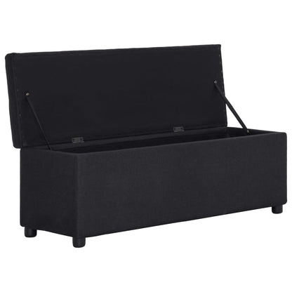 Bankje Met Opbergvak 116 Cm Polyester Zwart