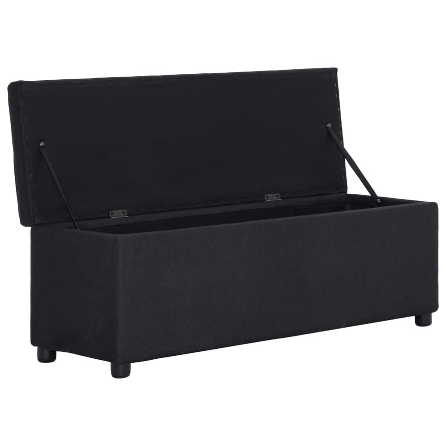 Bankje Met Opbergvak 116 Cm Polyester Zwart