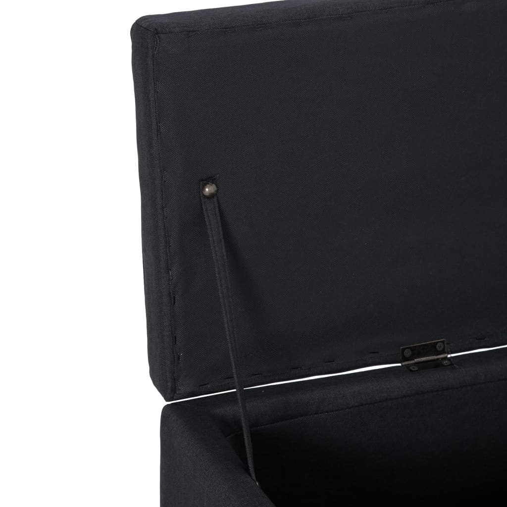 Bankje Met Opbergvak 116 Cm Polyester Zwart