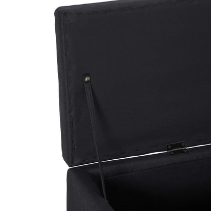 Bankje Met Opbergvak 116 Cm Polyester Zwart