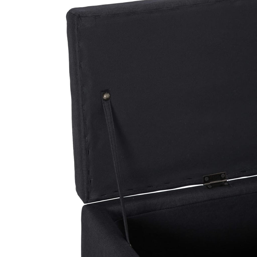 Bankje Met Opbergvak 116 Cm Polyester Zwart