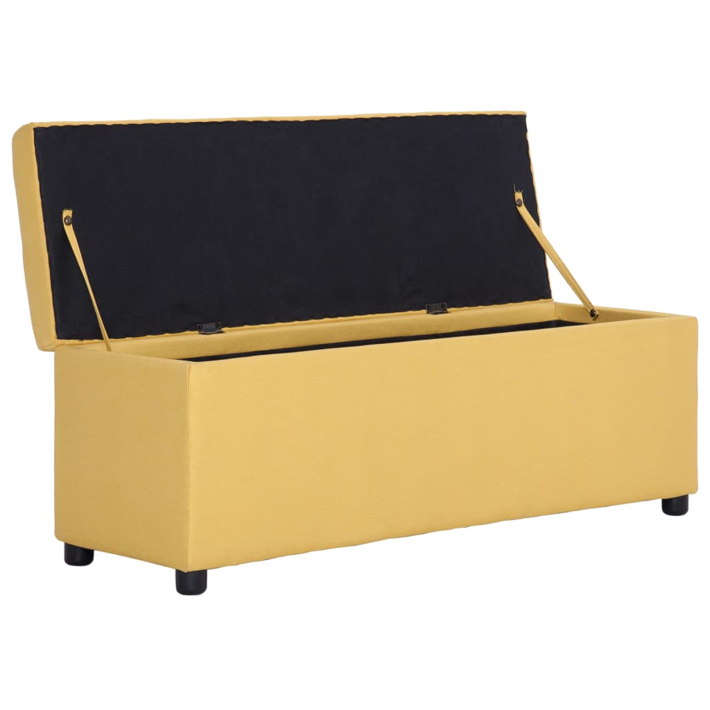 Bankje Met Opbergvak 116 Cm Polyester Geel