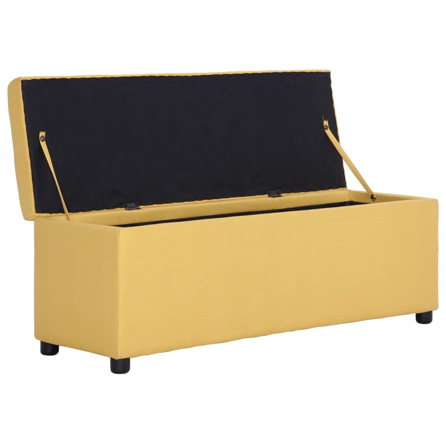 Bankje Met Opbergvak 116 Cm Polyester Geel