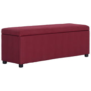 Opbergbankje 116 cm polyester wijnrood