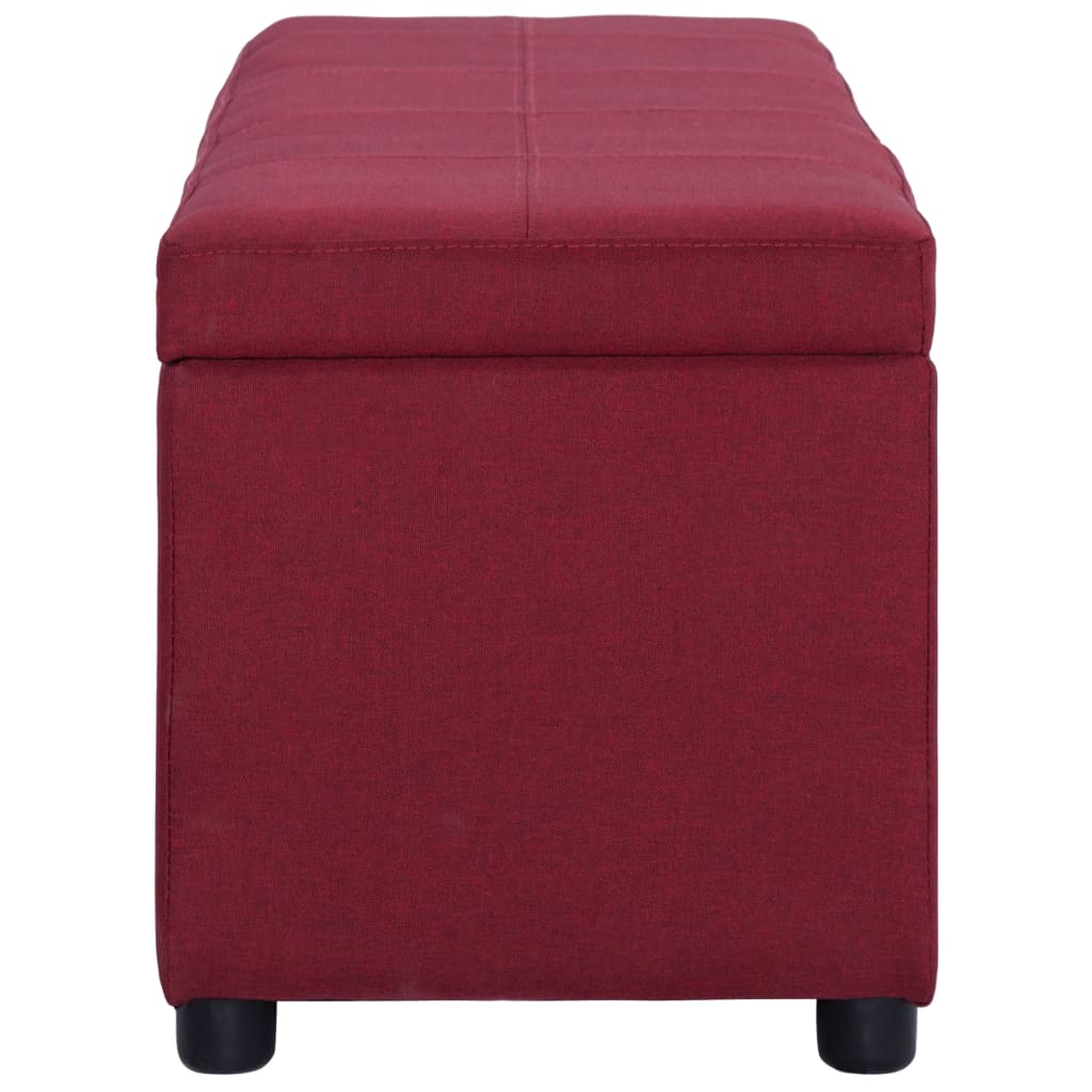Bankje Met Opbergvak 116 Cm Polyester Wijnrood