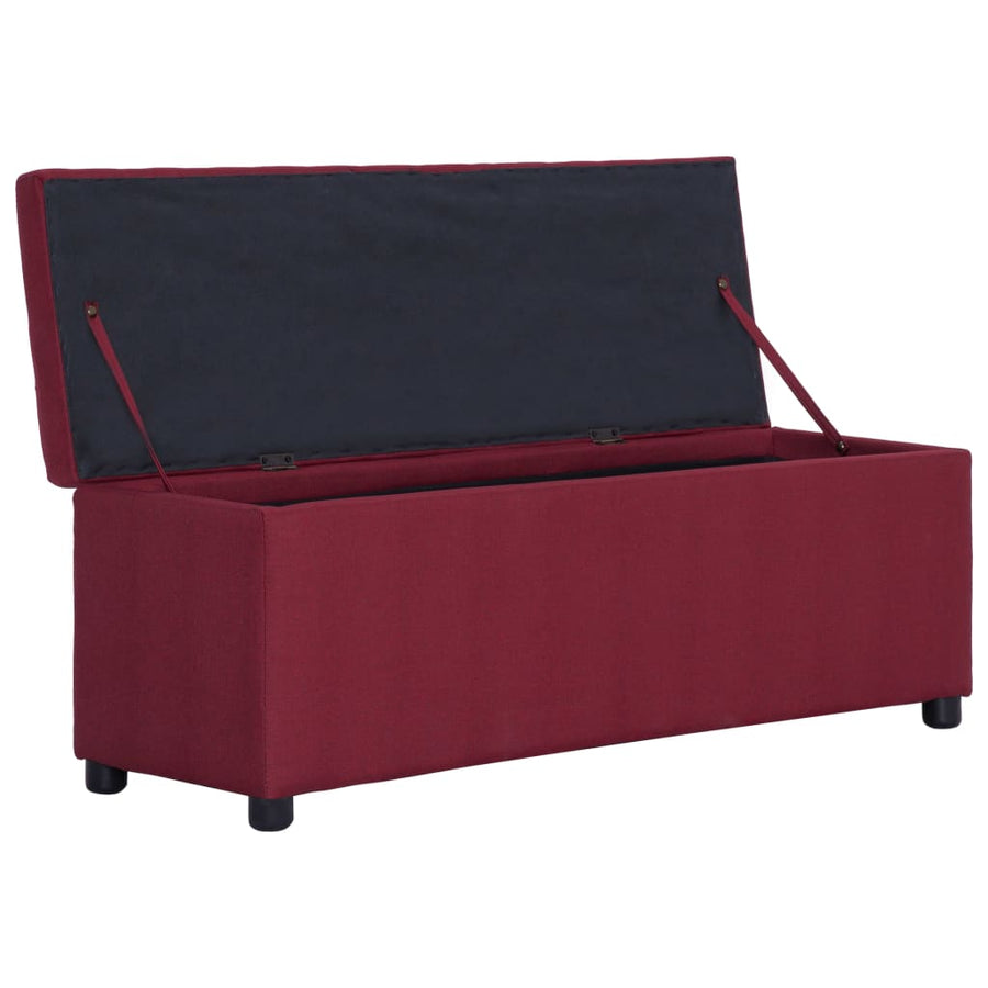 Bankje Met Opbergvak 116 Cm Polyester Wijnrood