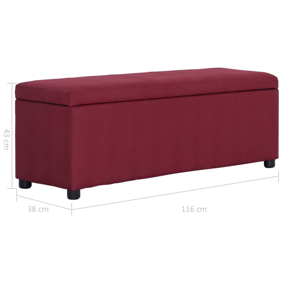 Bankje Met Opbergvak 116 Cm Polyester Wijnrood