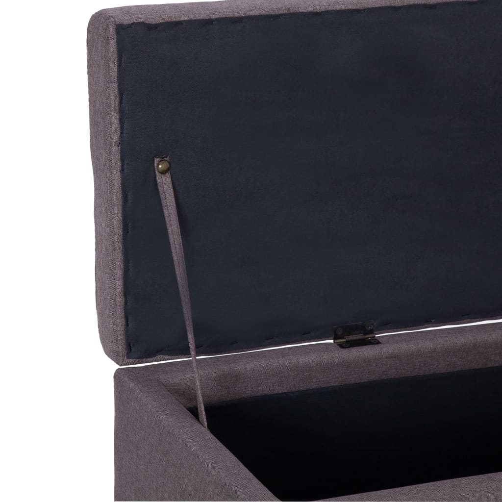 Bankje Met Opbergvak 116 Cm Polyester Taupe