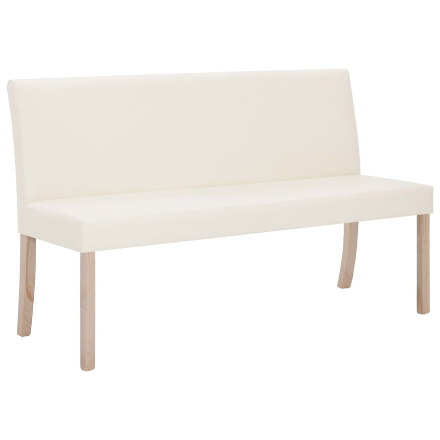 Bankje 139,5 Cm Kunstleer Crème