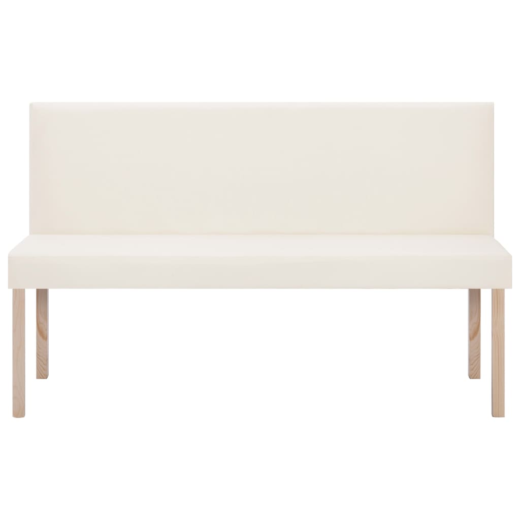 Bankje 139,5 Cm Kunstleer Crème