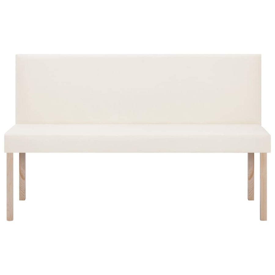 Bankje 139,5 Cm Kunstleer Crème