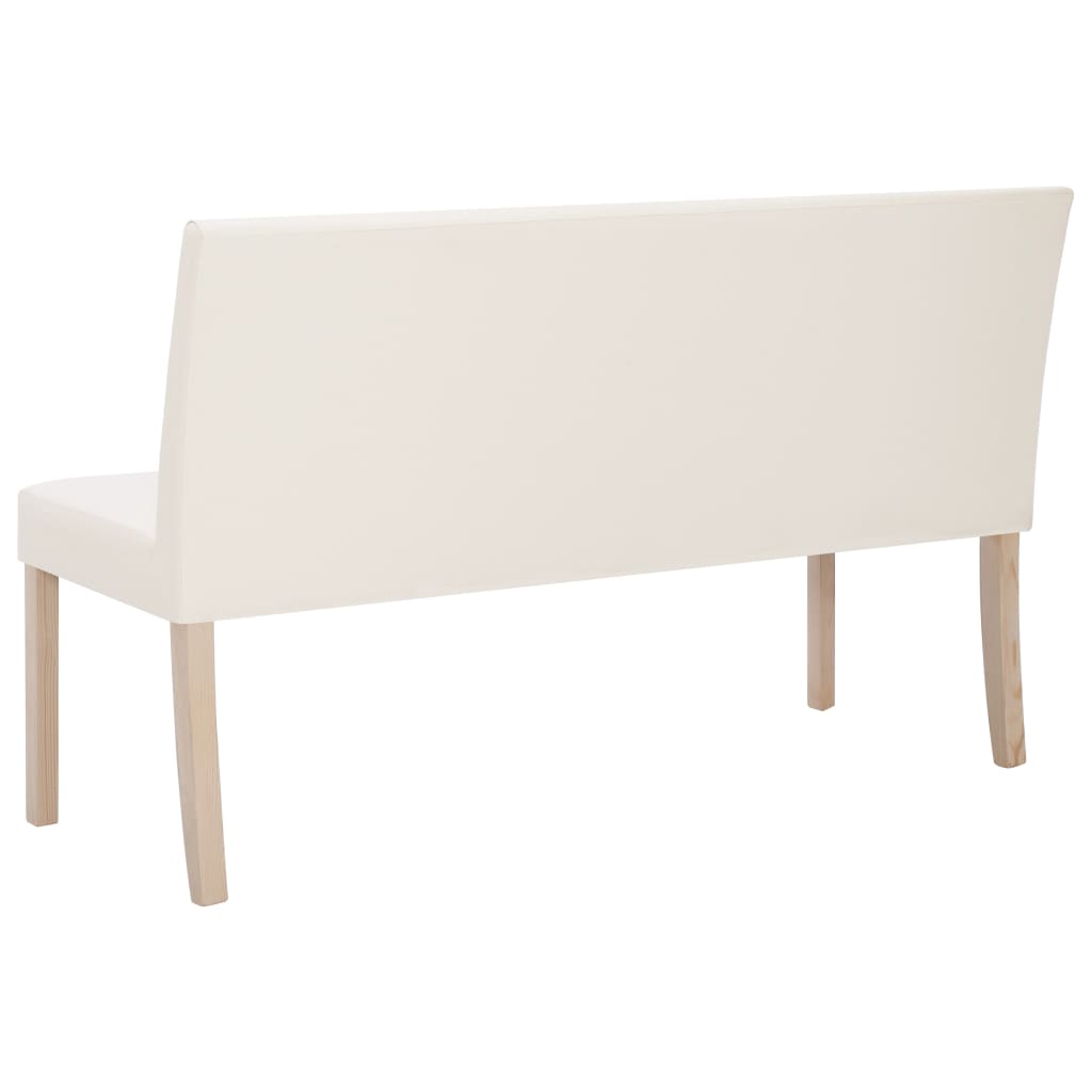 Bankje 139,5 Cm Kunstleer Crème