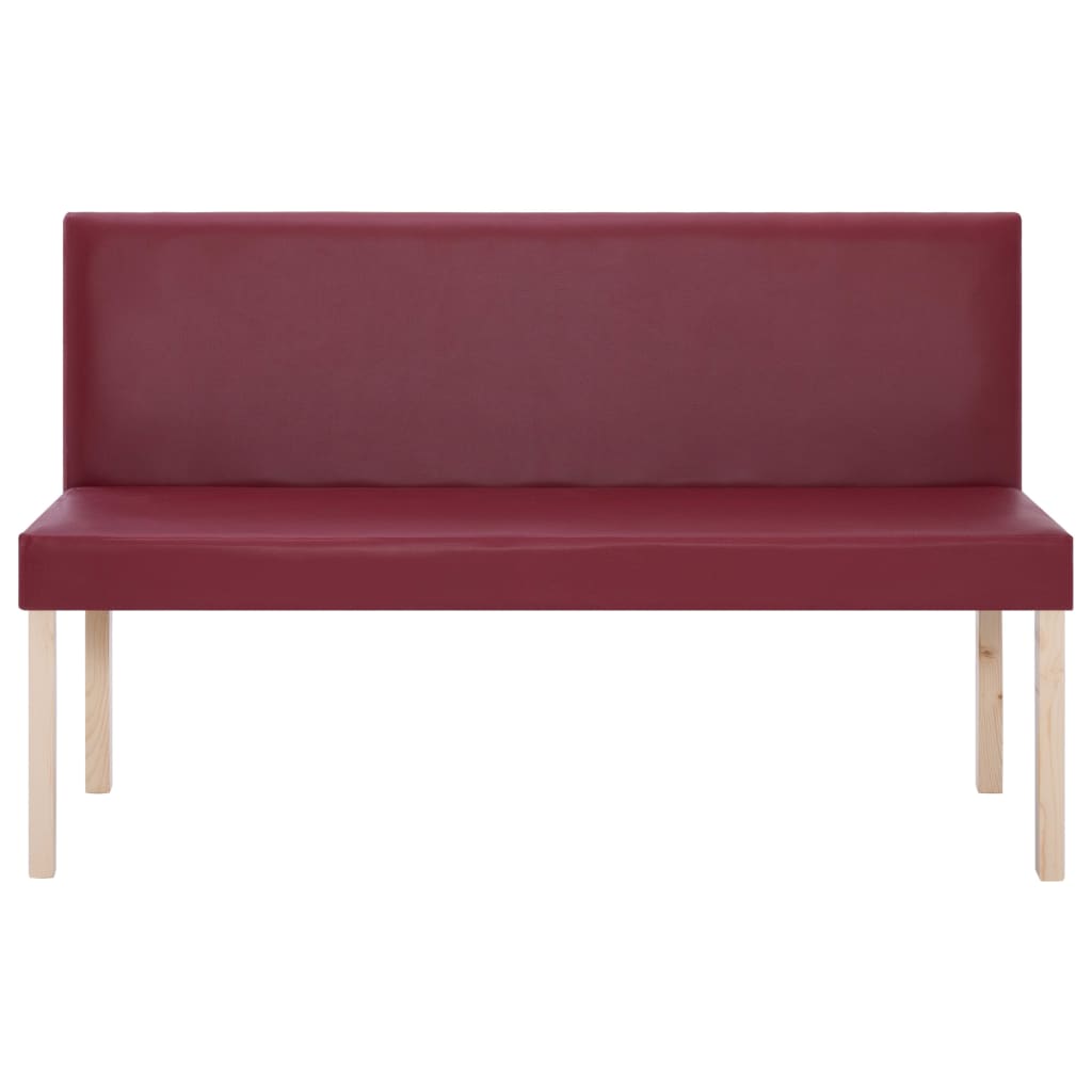 Bankje 139,5 Cm Kunstleer Wijn Rood