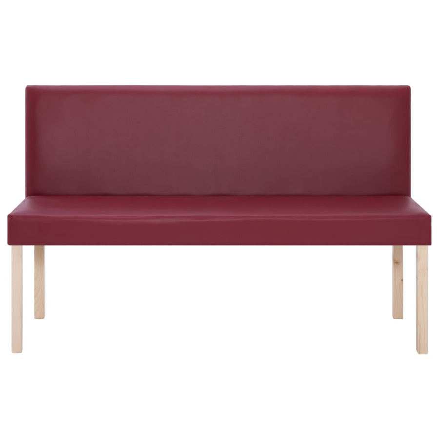Bankje 139,5 Cm Kunstleer Wijn Rood