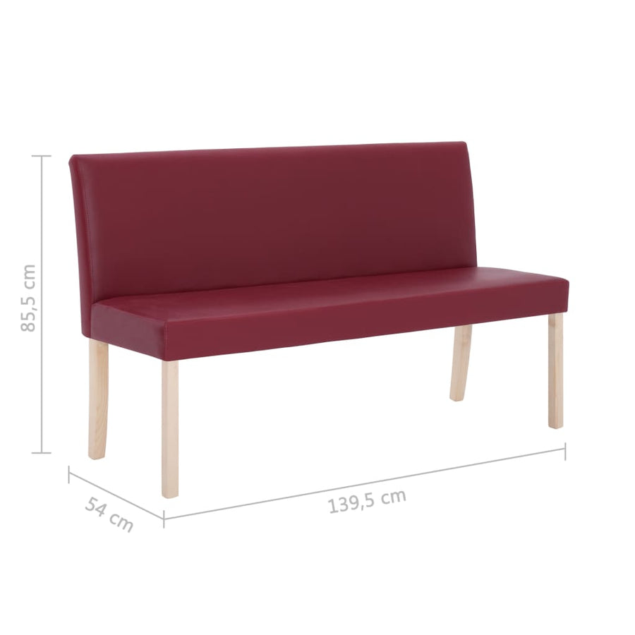Bankje 139,5 Cm Kunstleer Wijn Rood