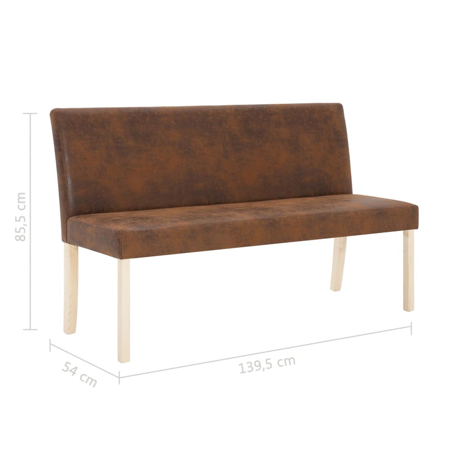 Bankje 139,5 Cm Kunstsuède Nee