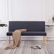 Bankje 139,5 cm massief grenenhout polyester donkergrijs
