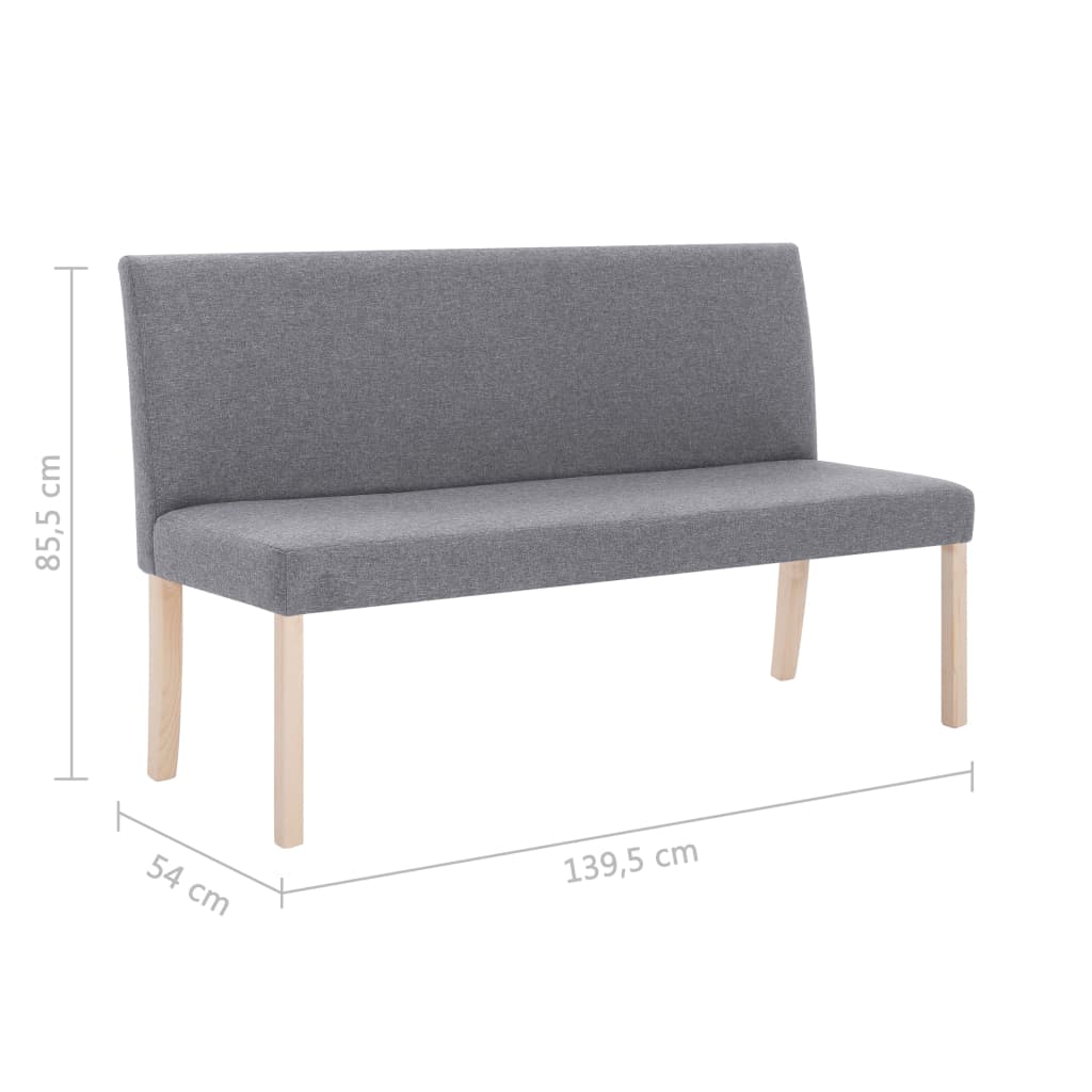 Bankje 139,5 Cm Polyester Lichtgrijs