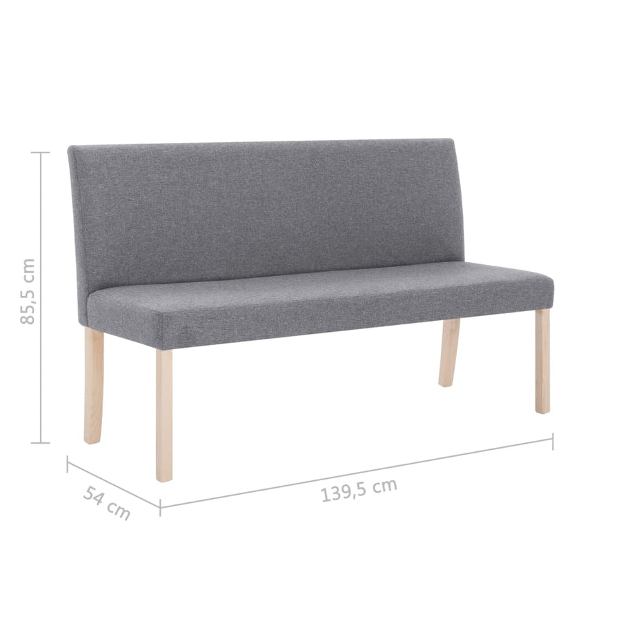 Bankje 139,5 Cm Polyester Lichtgrijs