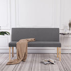 Bankje 139,5 cm polyester lichtgrijs massief grenenhout