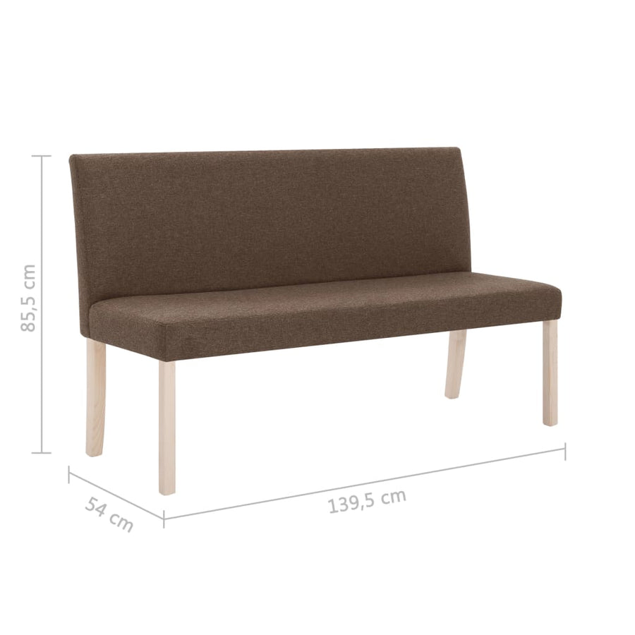 Bankje 139,5 cm polyester bruin Bruin