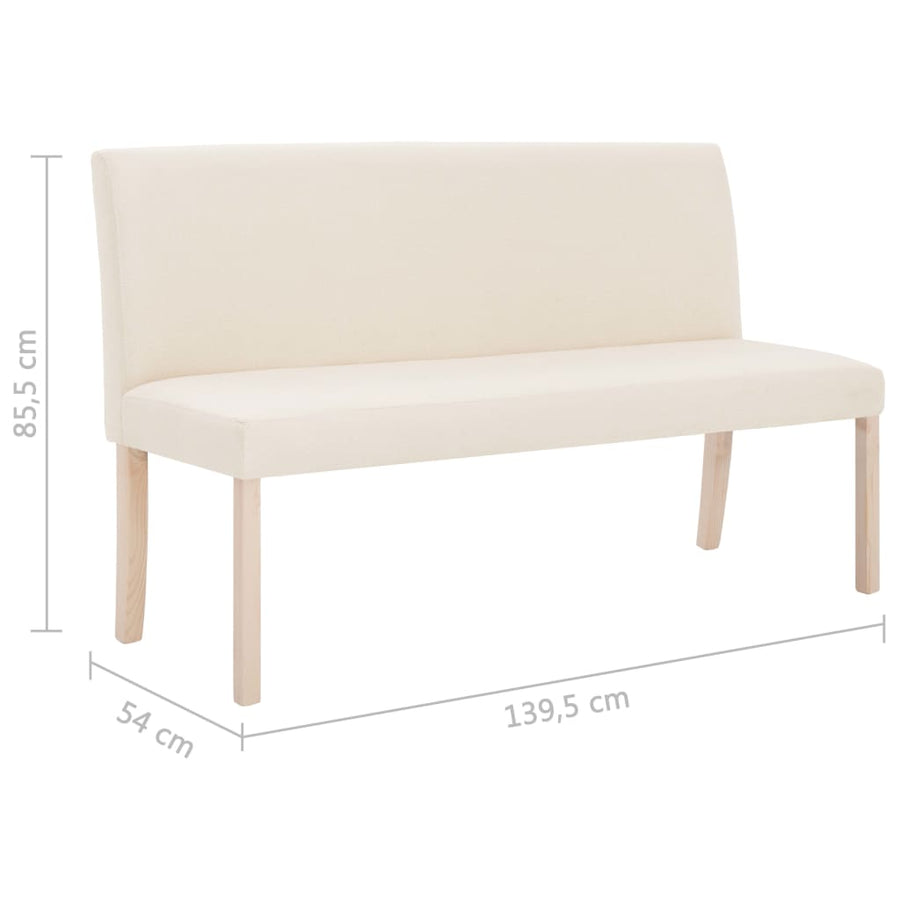 Bankje 139,5 Cm Polyester Crème