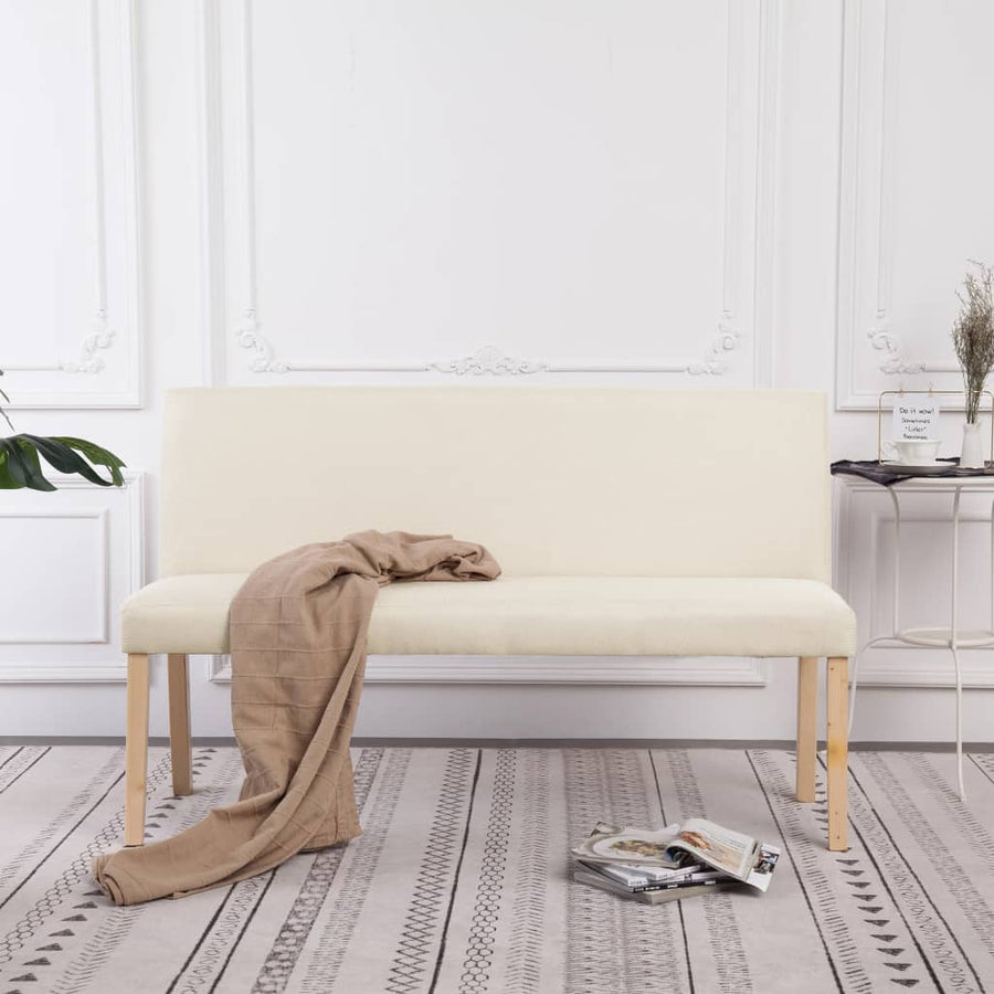 Bankje 139,5 Cm Polyester Crème