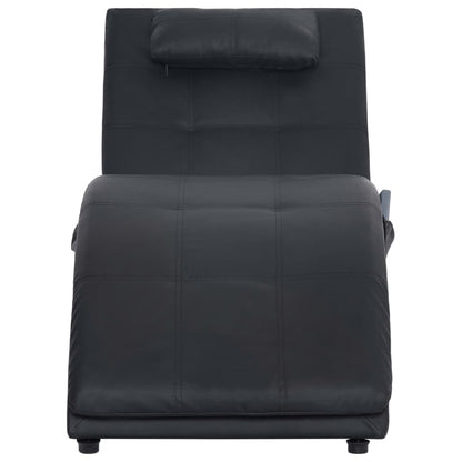 Massage Chaise Longue Met Kussen Kunstleer Zwart