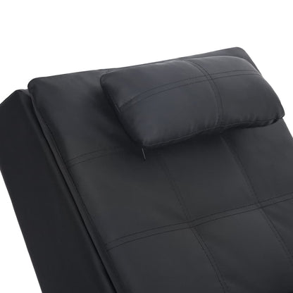 Massage Chaise Longue Met Kussen Kunstleer Zwart