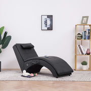 Massage chaise longue 145x54x72 cm kunstleer zwart
