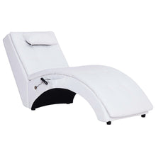Massage Chaise Longue Met Kussen Kunstleer Wit