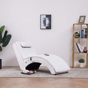 Massage chaise longue kunstleer wit 145x54x72 cm