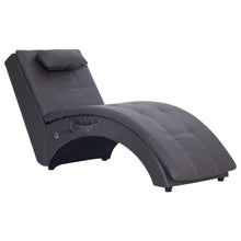 Massage Chaise Longue Met Kussen Kunstleer Grijs