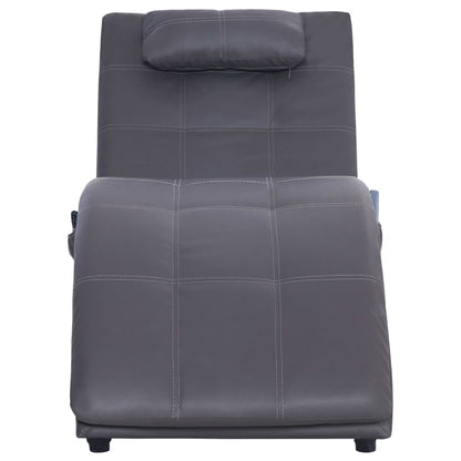 Massage Chaise Longue Met Kussen Kunstleer Grijs