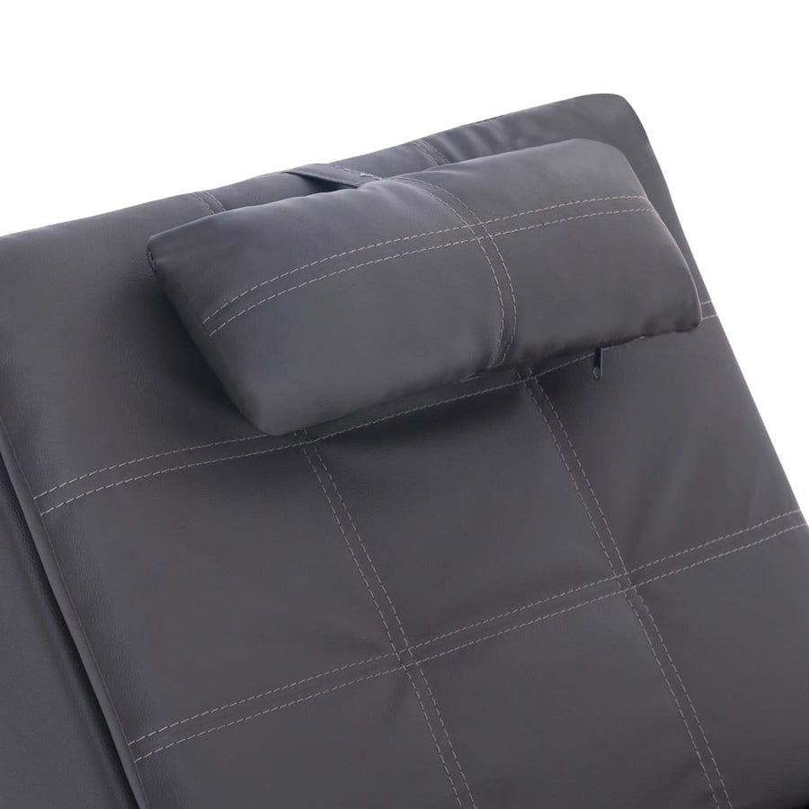 Massage Chaise Longue Met Kussen Kunstleer Grijs