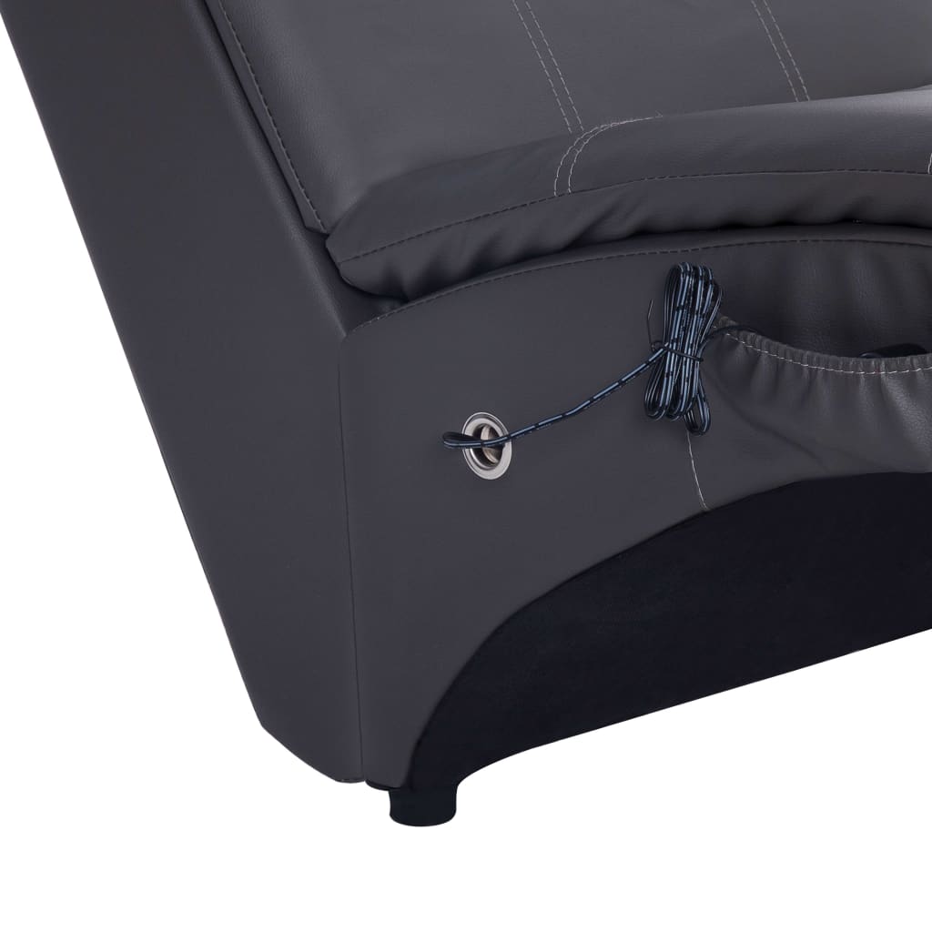 Massage Chaise Longue Met Kussen Kunstleer Grijs