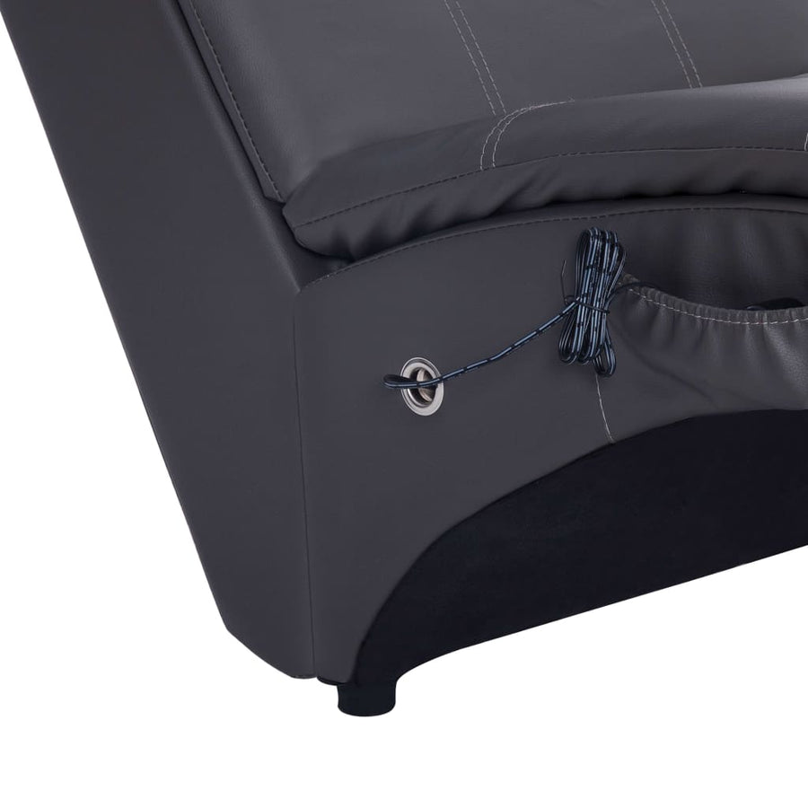 Massage Chaise Longue Met Kussen Kunstleer Grijs