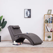 Massage chaise longue 145x54x72 cm kunstleer grijs