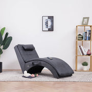 Massage chaise longue 142x55x73 cm kunstsuède grijs