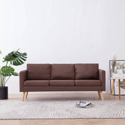 Driezitsbank stof bruin 168x70x73 cm