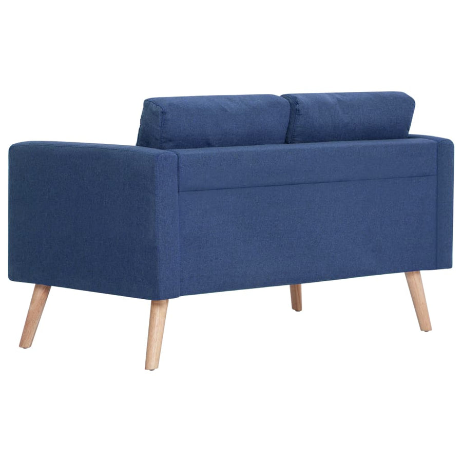 Stof Blauw Tweezitsbank