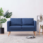 Two-seater sofa, blue fabric