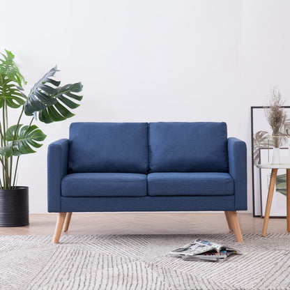 Stof Blauw Tweezitsbank