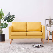 Tweezitsbank stof geel 116x70x73 cm