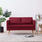Two-seater sofa fabric wine red