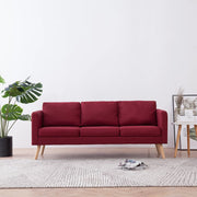 Driezitsbank wijnrood stof 168x70x73 cm