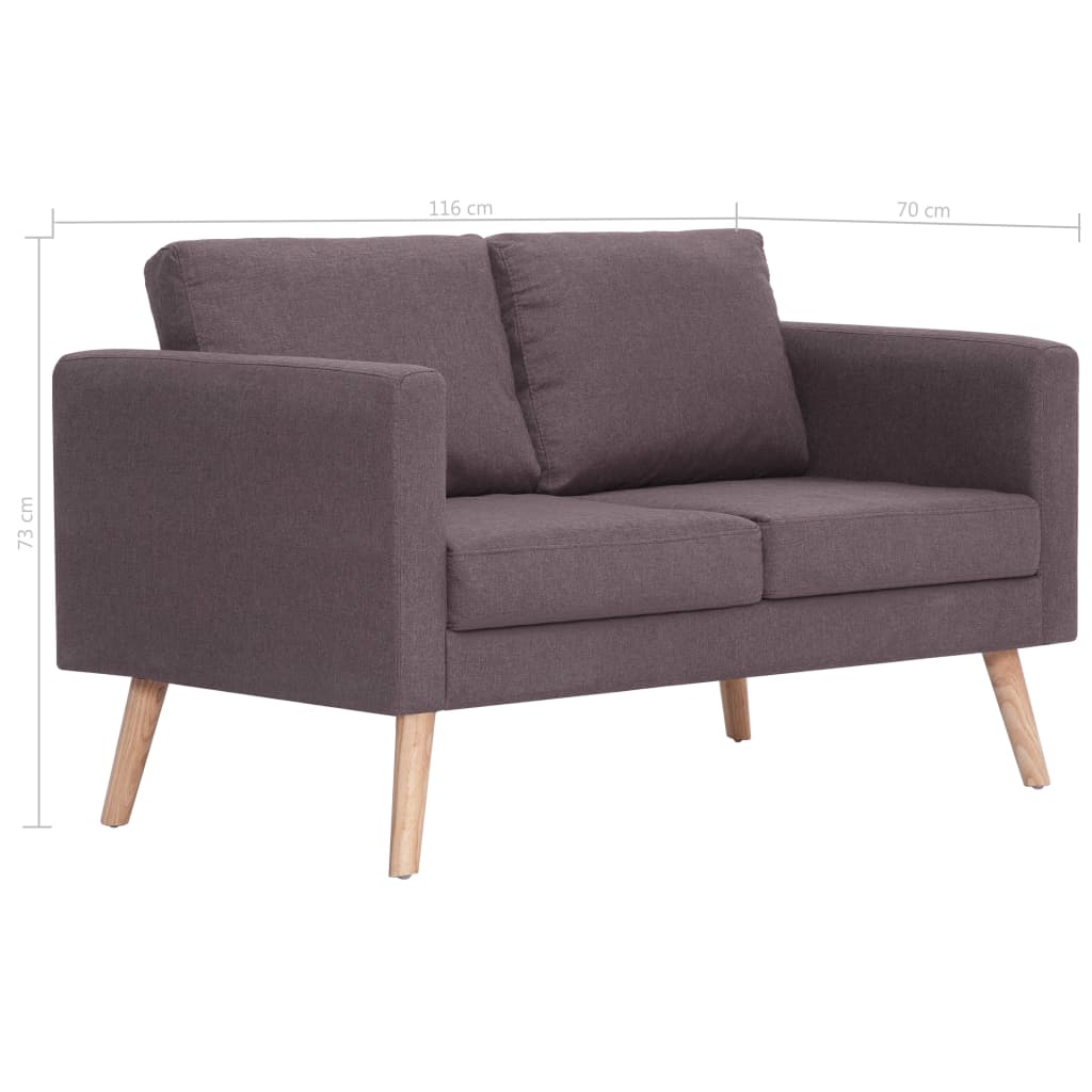 Stof Taupe Tweezitsbank