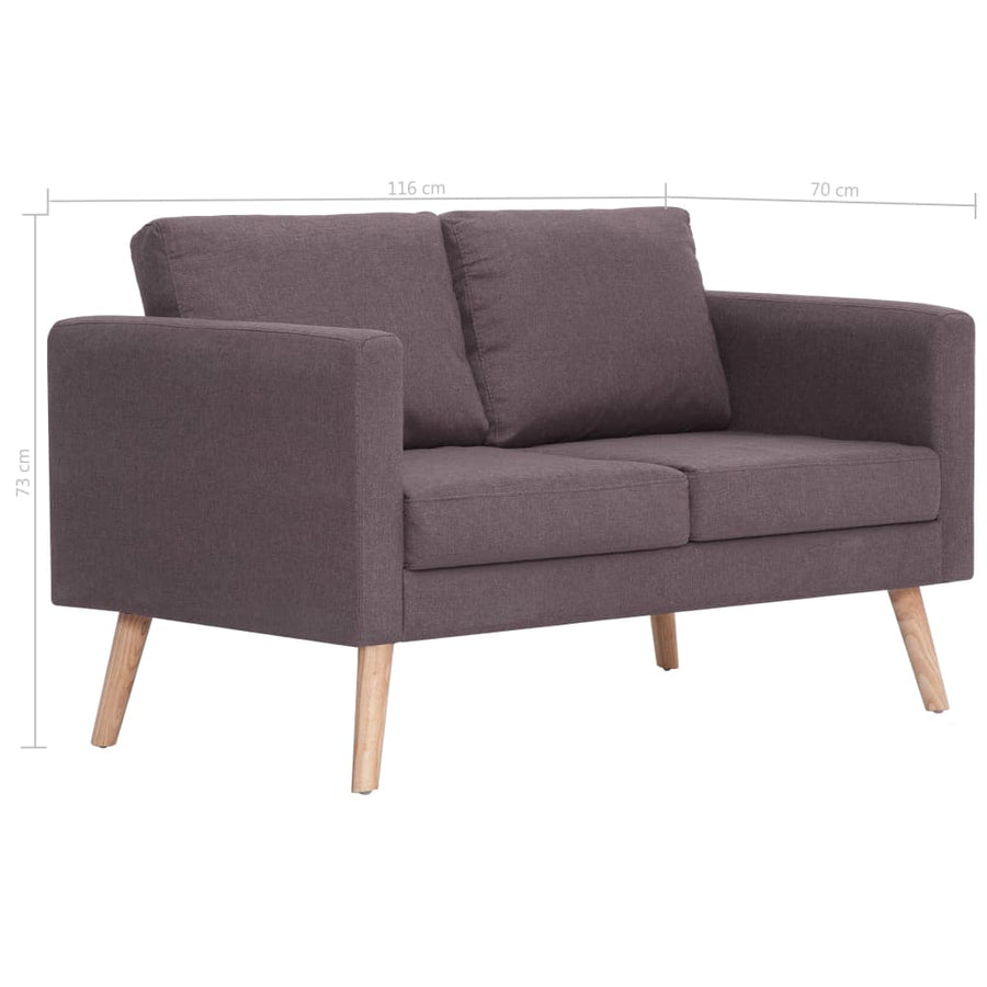 Stof Taupe Tweezitsbank