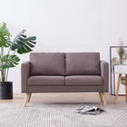 Two-seater fabric sofa taupe