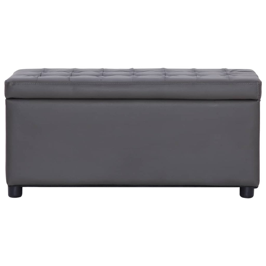 Opberghocker 87,5 cm kunstleer grijs Grijs